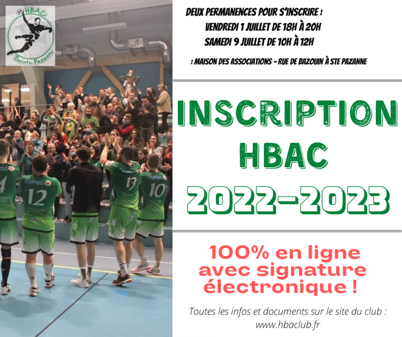 Inscription pour la saison 2022-2023