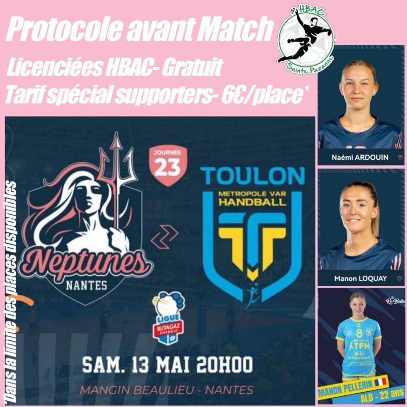 Protocole d'avant match des neptumes de nantes
